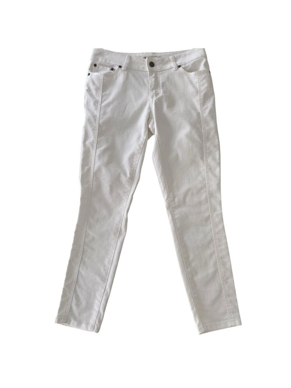 Prana white jeans trousers pants high rise lightweight size 9/29 organic stretch